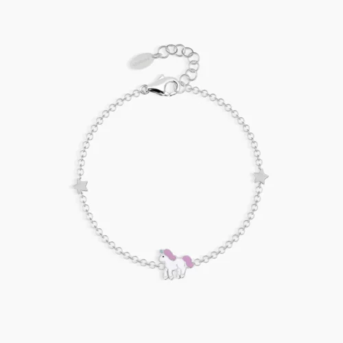 bracciale per bimba con unicorno rosa mabina junior