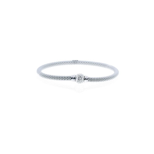 Bracciale con pallina centrale con cristalli in argento bianco UNOAERRE