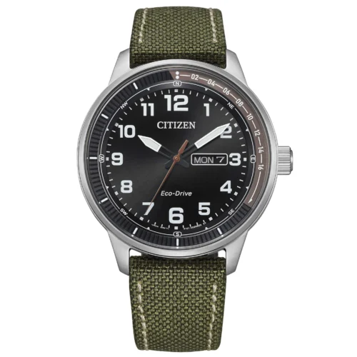 orologio eco drive uomo verde e nero citizen