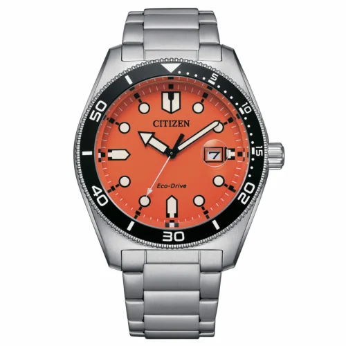 orologio uomo citizen eco drive arancione