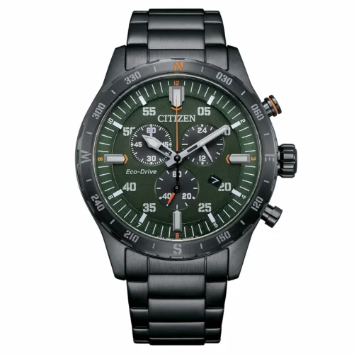 orologio uomo citizen nero in verde crono