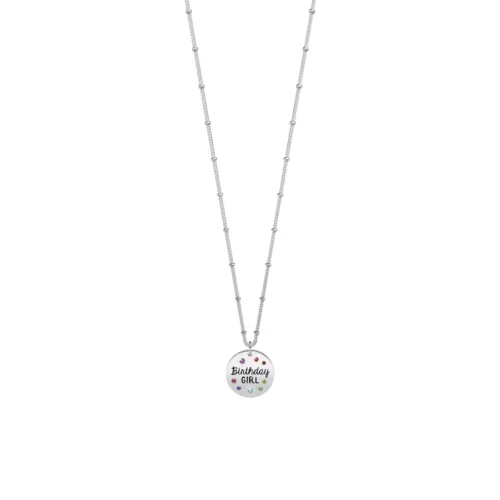 Collana Kidult in acciaio e cristalli multicolor Compleanno Birthday Girl