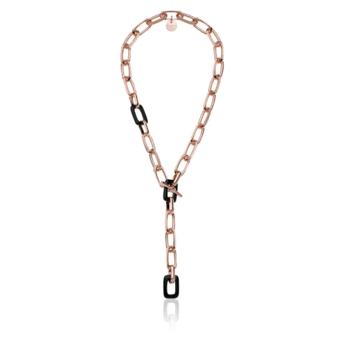 Collana Unoaerre in Bronzo Rosè e Onice