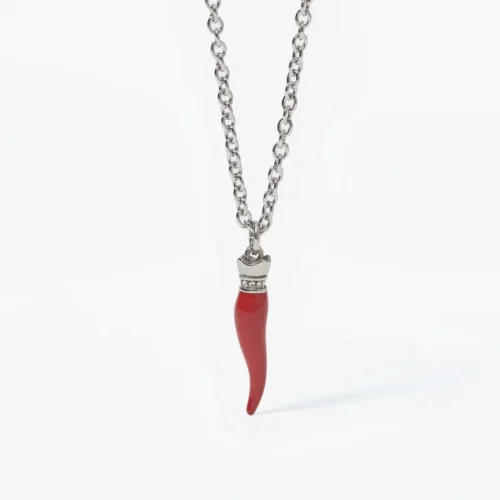 girocollo con corno rosso 2jewels