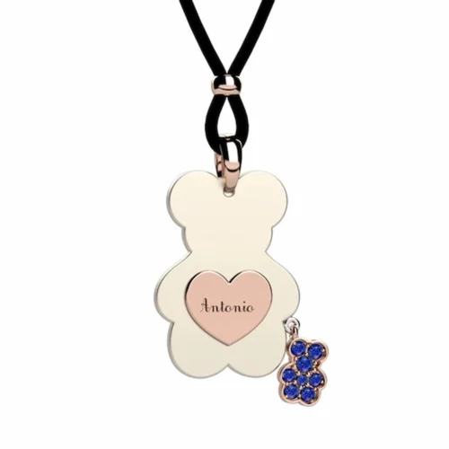 collana per mamma con orso blu in oro nanan gioielli