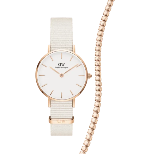 orologio nato bianco rosè 28mm e tennis federica scagnetti dw