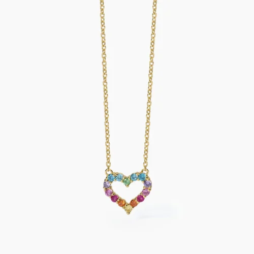 collana oro cuore multicolor mabina