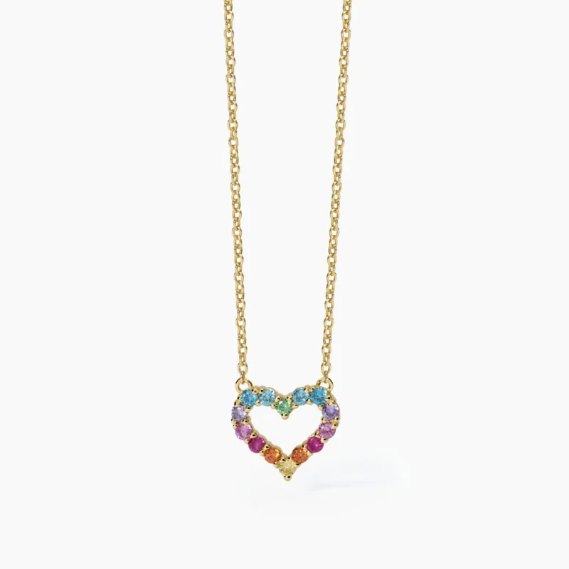 collana oro cuore multicolor mabina