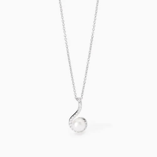 collana argento elegante perla donna