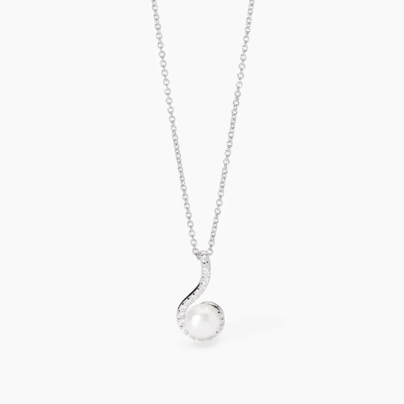 collana argento elegante perla donna