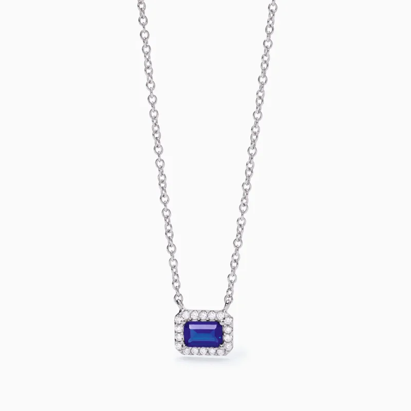 collana argento zaffiro blu mabina donna