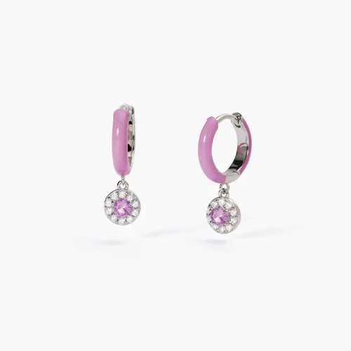 orecchini rosa mabina gioielli argento donna