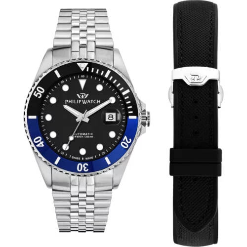 orologio nero blu philip watch