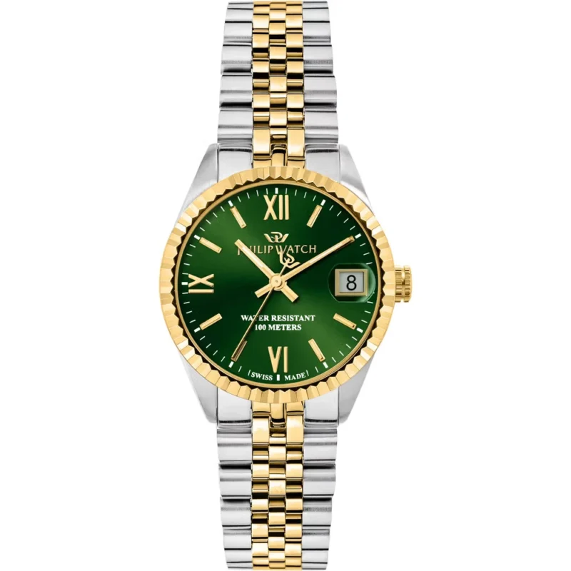 orologio 31mm donna philip watch oro bicolore verde