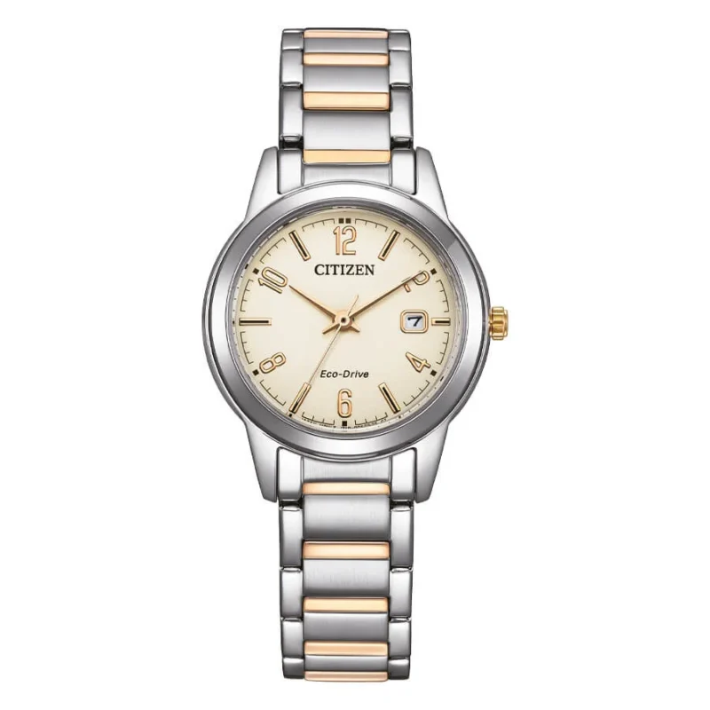 orologio donna eco drive bicolore beige citizen