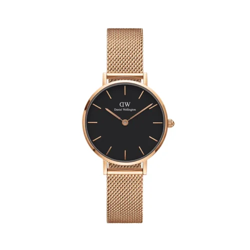 orologio ragazza rosa e nero maglia milanese daniel wellington