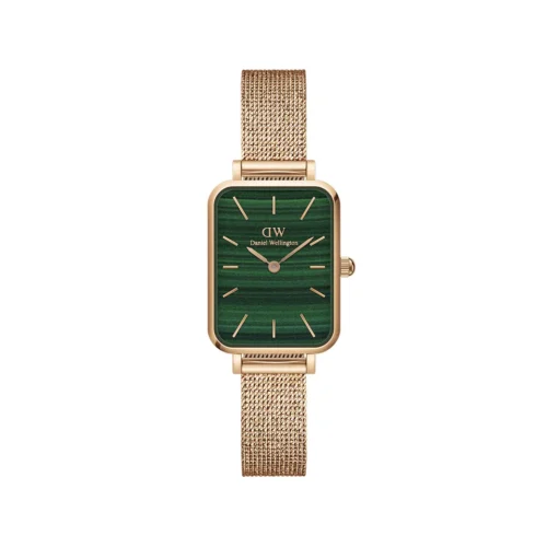 orologio rettangolare quadro daniel wellington rosato e malachite