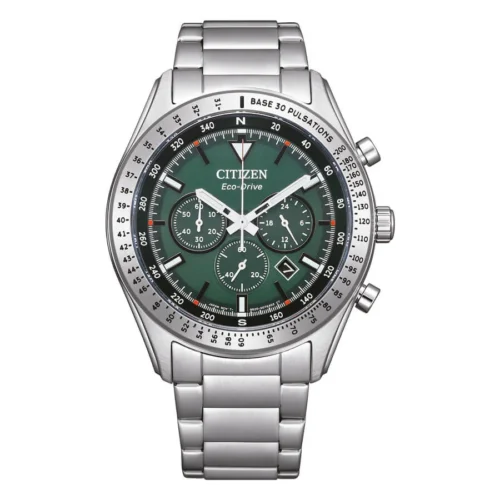 orologio uomo verde eco drive crono