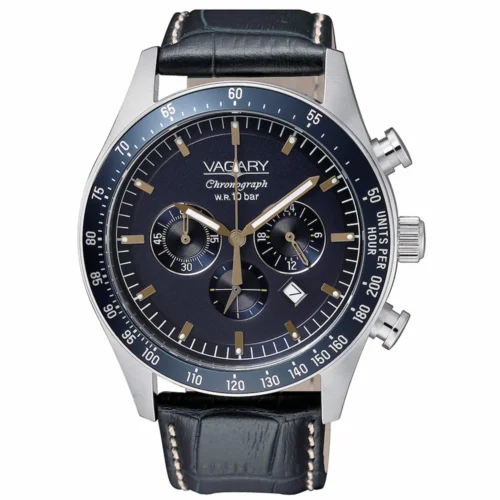 orologio pelle blu cronografo citizen vagary